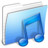 Aqua Stripped Folder Music Icon